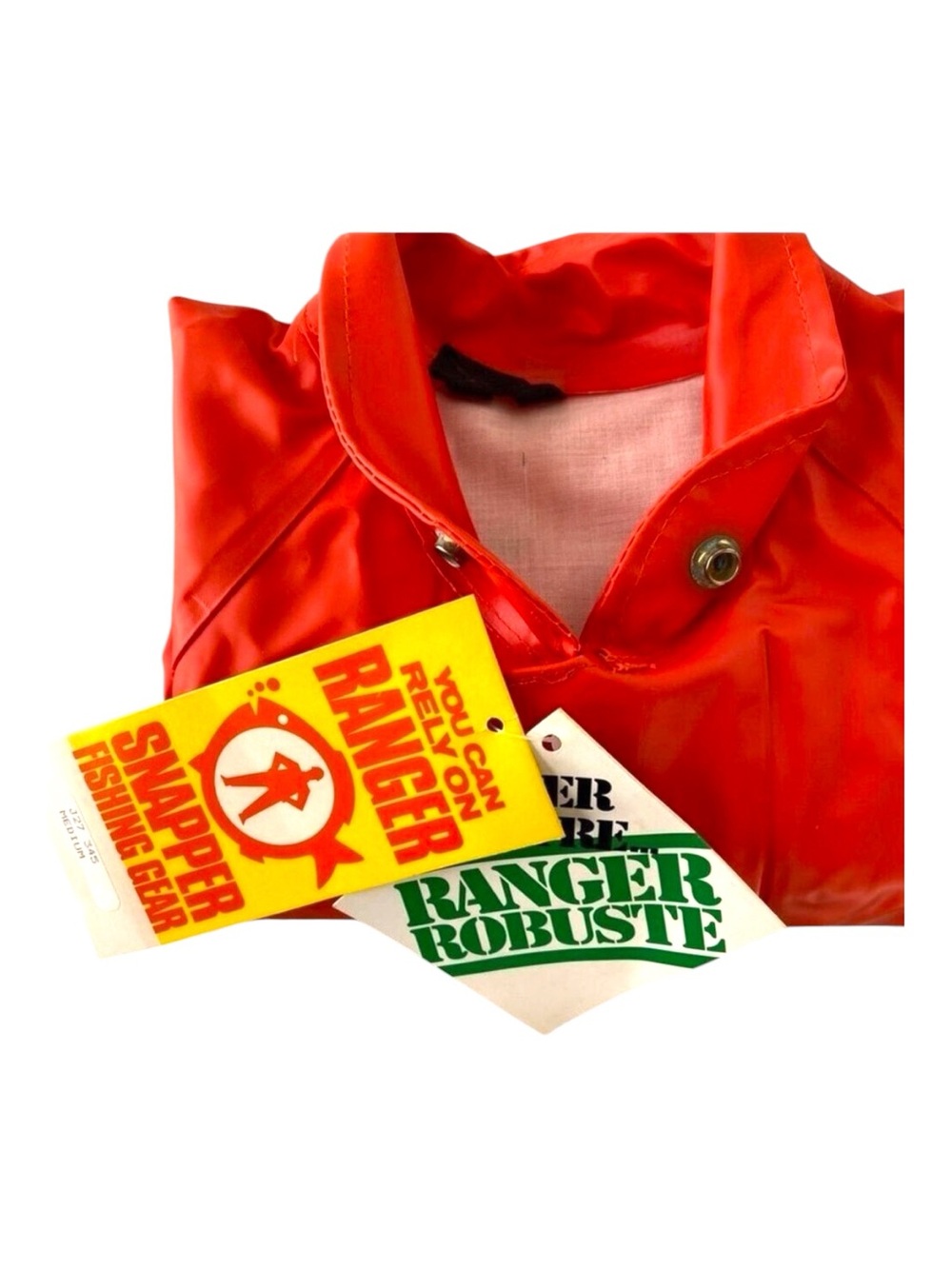 Vintage Ranger snapper rain fishing jacket New with tags orange oversized medium
